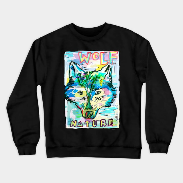 Wolf Nature Crewneck Sweatshirt by martinussumbaji